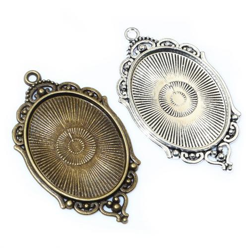 Tibetan Style Pendant Cabochon Setting, plated, DIY, more colors for choice, nickel, lead & cadmium free, Inner diameter:30x40mm, Approx 100PCs/Bag, Sold By Bag