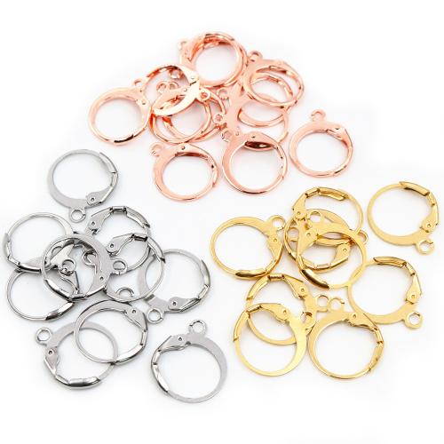 Stainless Steel Hoop Earring Component, 304 Stainless Steel, Vacuum Ion Plating, DIY, more colors for choice, 14x12mm, Approx 100PCs/Bag, Sold By Bag