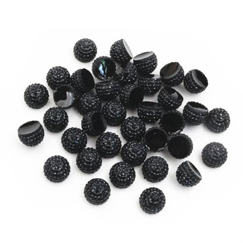 WeiseharzCabochons, Harz, Dom, DIY, schwarz, 10mm, ca. 100PCs/Tasche, verkauft von Tasche