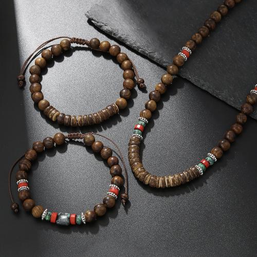 Jewelry Sets, Rosewood, with Natural Stone & Coco, Unisex & different styles for choice, more colors for choice, Sold By PC