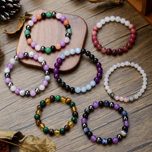 Gemstone Bracelets, with Elastic Thread, Unisex & different styles for choice, more colors for choice, Sold By PC