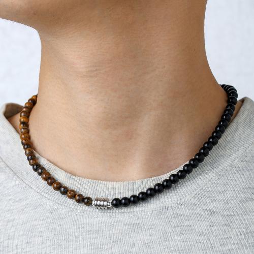 Collier bijoux de pierre gemme, Pierre naturelle, différents matériaux pour le choix & pour homme, plus de couleurs à choisir, Vendu par PC