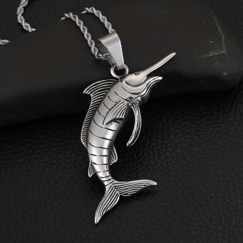 Stainless Steel Animal Pendants, 304 Stainless Steel, Fish, silver color plated, DIY & different styles for choice & for man, more colors for choice, Sold By PC