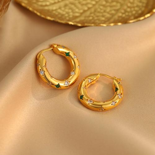 Pendientes de Palanca Hacia Atrás en Latón, metal, chapado en color dorado, Joyería & con diamantes de imitación, dorado, libre de níquel, plomo & cadmio, 5x24mm, Vendido por Par