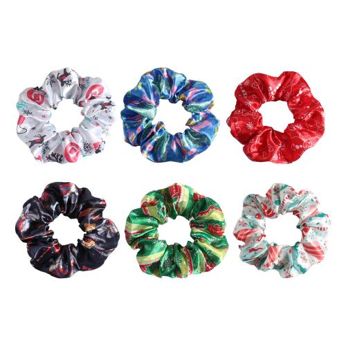 Hair Scrunchies, Cloth, with Rubber Band, handmade, Christmas Design & different designs for choice & for woman, more colors for choice, Sold By PC