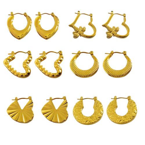 Acier inoxydable Levier Retour Earring, Acier inoxydable 304, Plaqué or 18K, bijoux de mode & styles différents pour le choix & pour femme, Vendu par paire