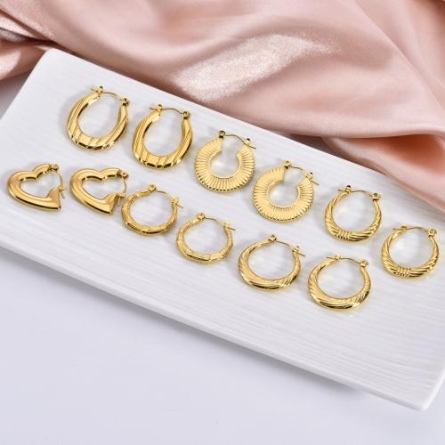 Acier inoxydable Levier Retour Earring, Acier inoxydable 304, Plaqué or 18K, bijoux de mode & styles différents pour le choix & pour femme, Vendu par paire