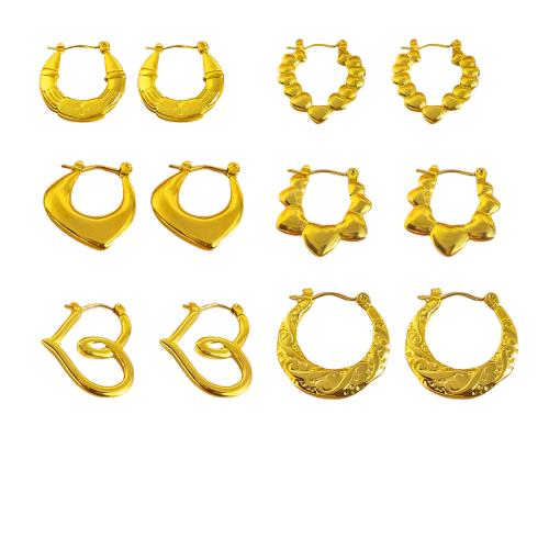 Stainless Steel Lever Back Earring, 304 Stainless Steel, 18K gold plated, fashion jewelry & different styles for choice & for woman, Sold By Pair