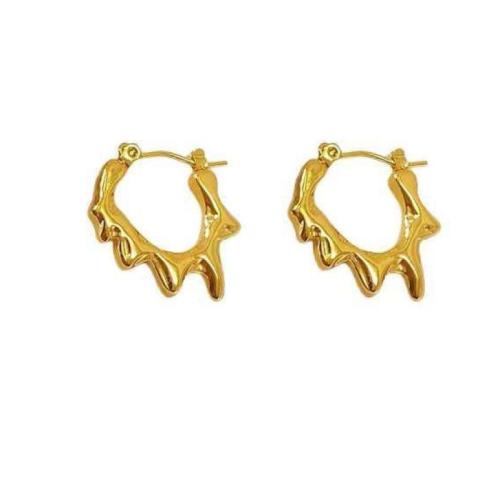 Acier inoxydable Levier Retour Earring, Acier inoxydable 304, Plaqué or 18K, bijoux de mode & pour femme, Vendu par paire