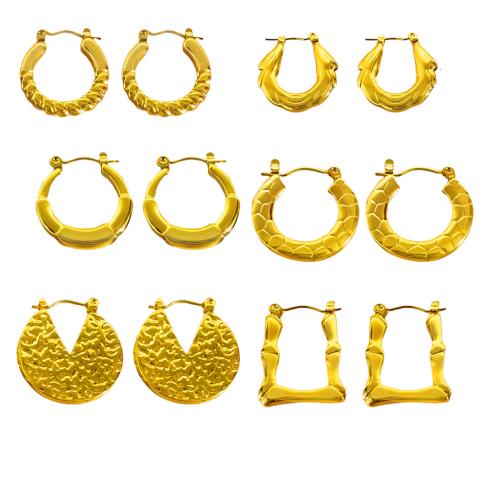 Stainless Steel Lever Back Earring, 304 Stainless Steel, 18K gold plated, fashion jewelry & different styles for choice & for woman, Sold By Pair