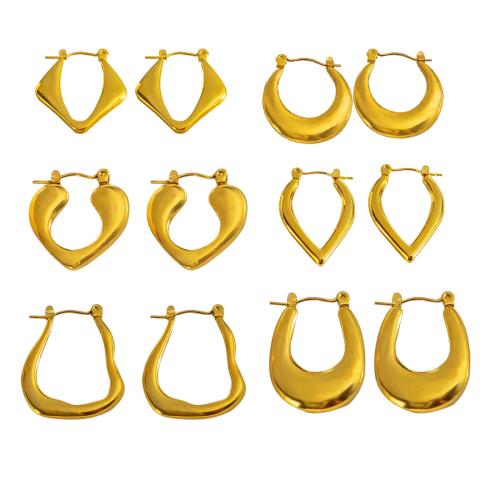 Stainless Steel Lever Back Earring, 304 Stainless Steel, 18K gold plated, fashion jewelry & different styles for choice & for woman, Sold By Pair