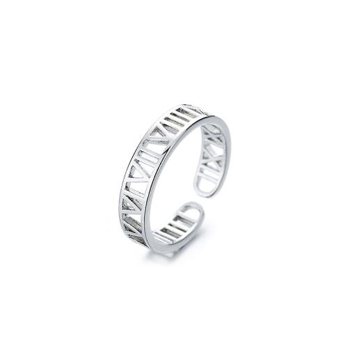 Brass Finger Ring, plated, for woman, platinum color, Sold By PC