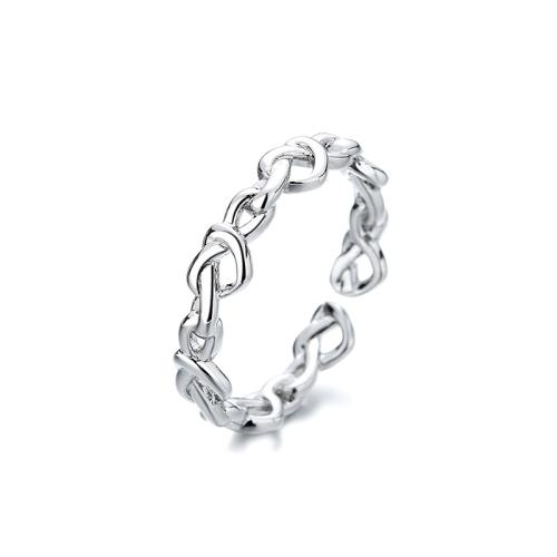 Brass Finger Ring, plated, for woman, platinum color, Sold By PC