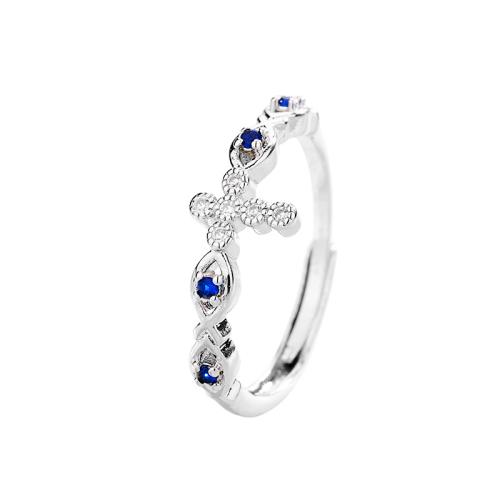 Cúbicos Circonia Micro Pave anillo de latón, metal, chapado, micro arcilla de zirconia cúbica & para mujer, color de platina, Vendido por UD