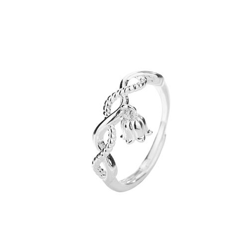 Brass Finger Ring, plated, for woman, platinum color, Sold By PC