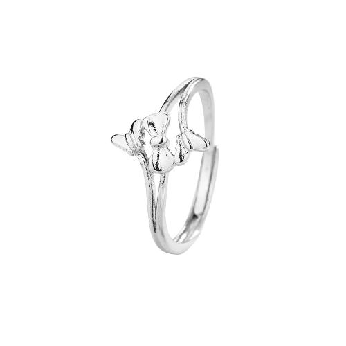 Brass Finger Ring, plated, for woman, platinum color, Sold By PC