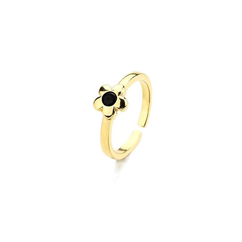 Cúbicos Circonia Micro Pave anillo de latón, metal, Pétalos, chapado, micro arcilla de zirconia cúbica & para mujer, más colores para la opción, Vendido por UD