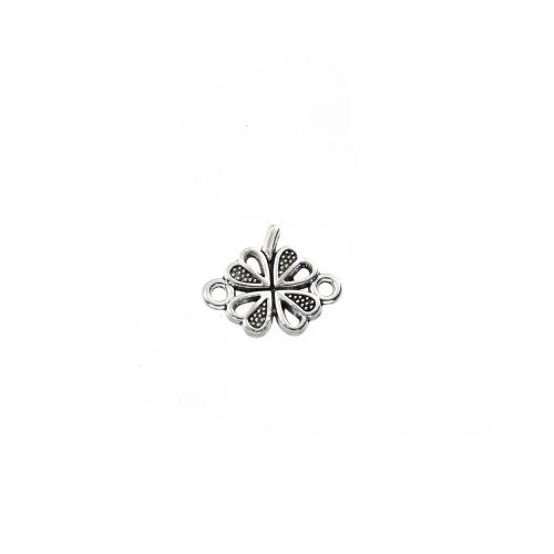 Tibetan Style Connector, Four Leaf Clover, antique silver color plated, DIY & 1/1 loop, 17x2x15mm, 1002/G, Sold By G