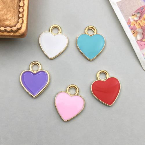 Tibetan Style Enamel Pendants, Heart, plated, DIY, more colors for choice, 100PCs/Bag, Sold By Bag