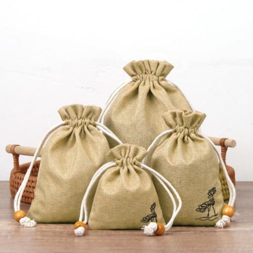 Linen Drawstring Bag, different size for choice, more colors for choice, Sold By PC