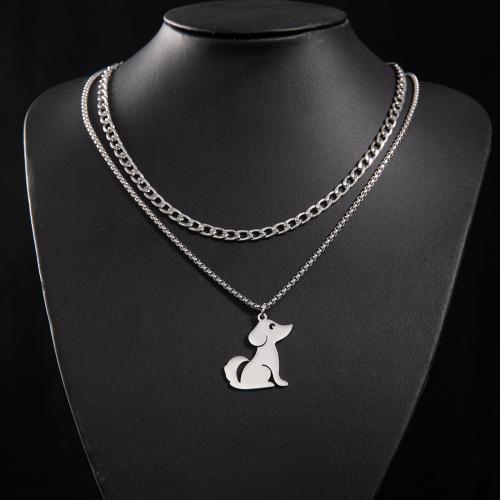 Collier de bijoux en acier inoxydable, Acier inoxydable 304, chien, bijoux de mode & normes différentes pour le choix & pour femme, plus de couleurs à choisir, Vendu par PC