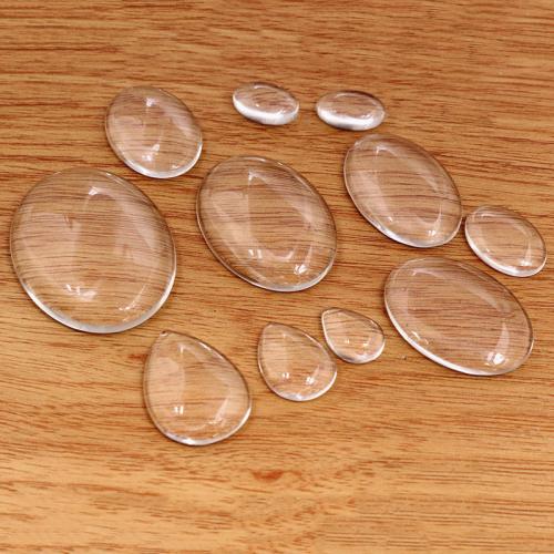 Glass Cabochons, Different Shape for Choice & DIY, clear, Approx 100PCs/Bag, Sold By Bag