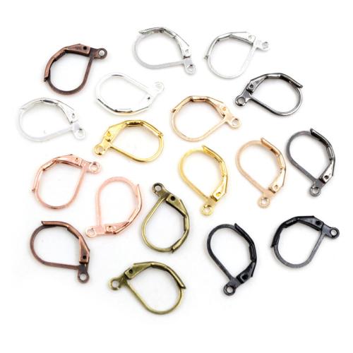 Iron Hook Earwire, plated, DIY, more colors for choice, nickel, lead & cadmium free, 15x10mm, Approx 100PCs/Bag, Sold By Bag