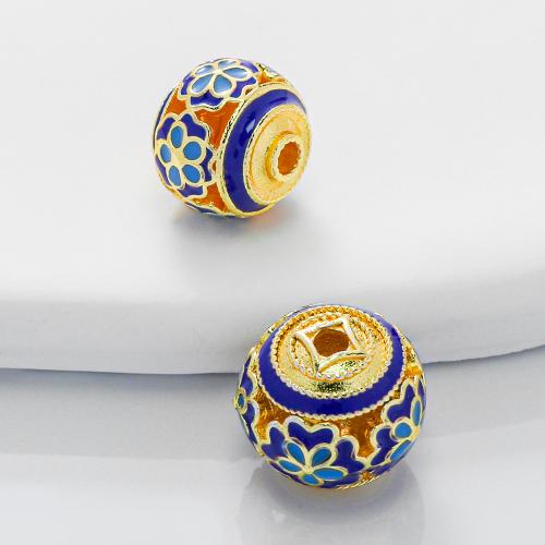 Brass Jewelry Beads, gold color plated, DIY & different size for choice & enamel, more colors for choice, nickel, lead & cadmium free, Sold By PC