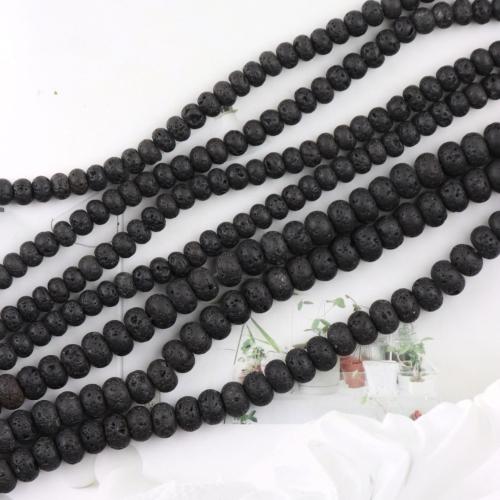 Natural Lava Beads, DIY & different size for choice, black, Sold By Strand