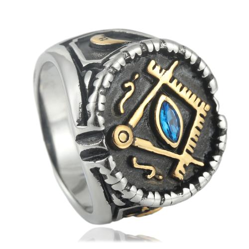 Zirkonia Edelstahl-Finger- Ring, 304 Edelstahl, mit kubischer Zirkonia, poliert, Modeschmuck & verschiedene Größen vorhanden & für den Menschen, keine, wide:20mm, verkauft von PC