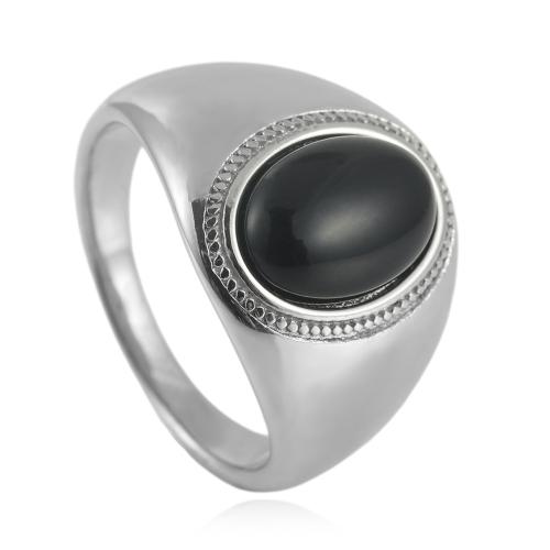 Anillo de dedo de acero inoxidable, acero inoxidable 304, con Piedra natural, pulido, diferentes materiales para la opción & diverso tamaño para la opción & para hombre, más colores para la opción, wide:16.6mm, Vendido por UD