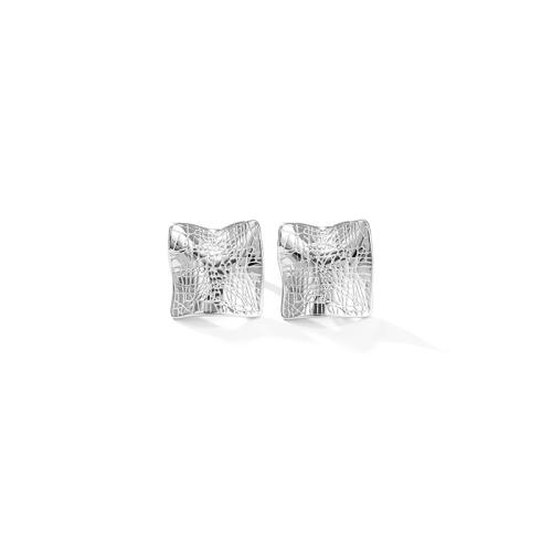 Stainless Steel Stud Earrings, 304 Stainless Steel, Rhombus, Vacuum Ion Plating, fashion jewelry & for woman, silver color, Sold By Pair