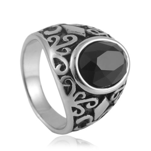 Cubic Zirconia Stainless Steel Finger Ring, 304 Stainless Steel, with Cubic Zirconia, polished, fashion jewelry & Unisex & different size for choice, more colors for choice, wide:18.2mm, Sold By PC