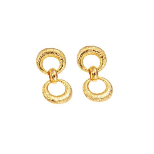 Pendientes de Acero Inoxidable, acero inoxidable 304, Número 8, 18K chapado en oro, Joyería & para mujer & hueco, Vendido por Par