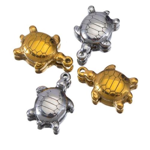 Acier inoxydable animaux Pendentifs, Acier inoxydable 304, tortue, Placage, DIY, plus de couleurs à choisir, 5PC/sac, Vendu par sac