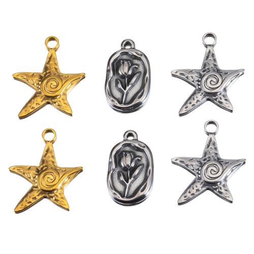 Stainless Steel Pendants, 304 Stainless Steel, plated, DIY & different styles for choice, more colors for choice, 5PCs/Bag, Sold By Bag