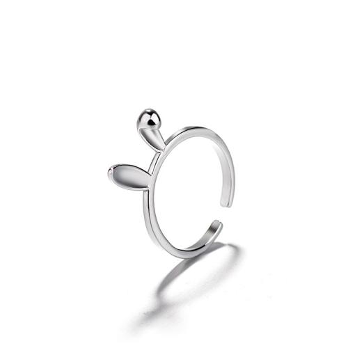 Brass Finger Ring, Rabbit, plated, for woman, platinum color, Sold By PC