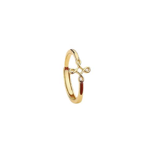 Anillo de dedo de latón, metal, chapado, para mujer, dorado, Vendido por UD