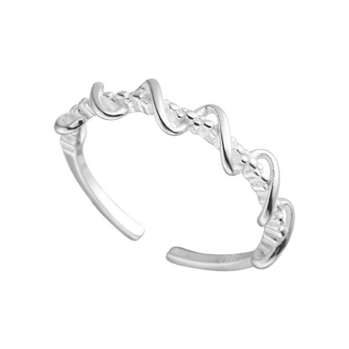 Brass Finger Ring, plated, for woman, platinum color, Sold By PC