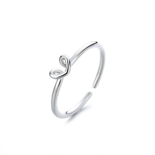 Brass Finger Ring, plated, for woman, platinum color, Sold By PC