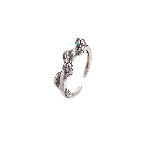 Cubique anneau en laiton Circonia Micro Pave, serpent, Placage, pavé de micro zircon & pour femme, couleur originale, Vendu par PC