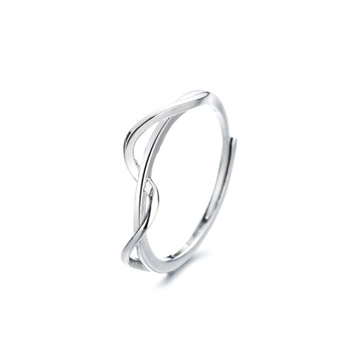 Brass Finger Ring, plated, for woman, platinum color, Sold By PC