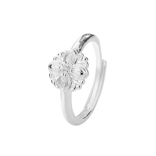 Cubic Zirconia Micro Pave Brass Ring, petals, plated, micro pave cubic zirconia & for woman, platinum color, Sold By PC