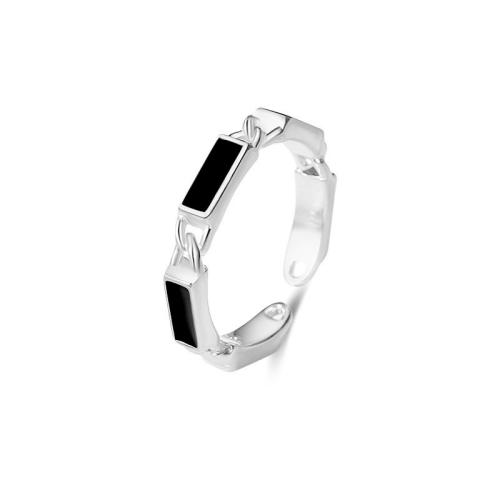 Bague en laiton, Placage, pour femme & autocollant époxyde, couleur platine, Vendu par PC