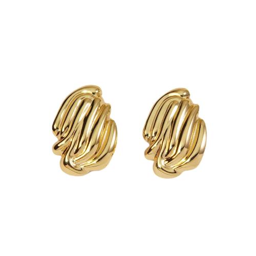 Stainless Steel Stud Earrings, 304 Stainless Steel, fashion jewelry & for woman, golden, Sold By Pair