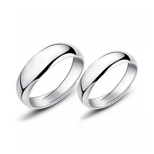 Couple Finger Rings, Brass, plated, Unisex & open, silver color, Sold By PC