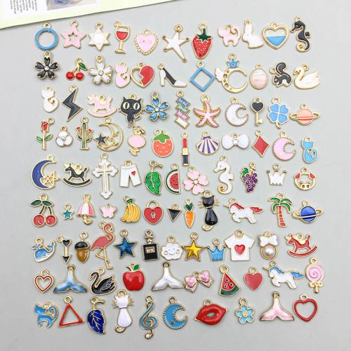 Tibetan Style Enamel Pendants, plated, random style & DIY, 100PCs/Bag, Sold By Bag