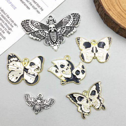 Tibetan Style Enamel Pendants, Butterfly, plated, DIY & different styles for choice, more colors for choice, 100PCs/Bag, Sold By Bag