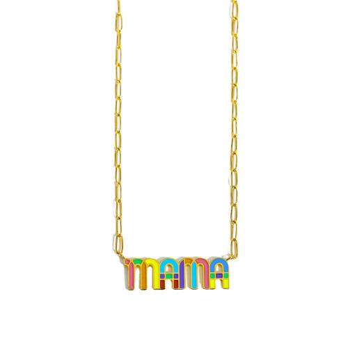 Collier d'acier titane, Lettre d’alphabet, pour femme & émail, plus de couleurs à choisir, 100PC/sac, Vendu par sac