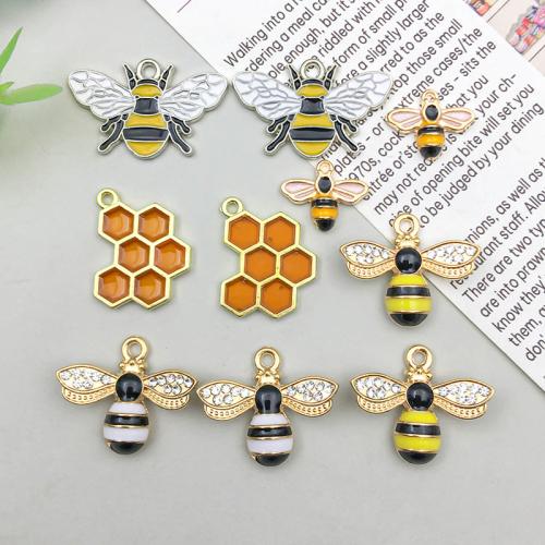 Tibetan Style Enamel Pendants, Bee, plated, DIY & different styles for choice, more colors for choice, 100PCs/Bag, Sold By Bag